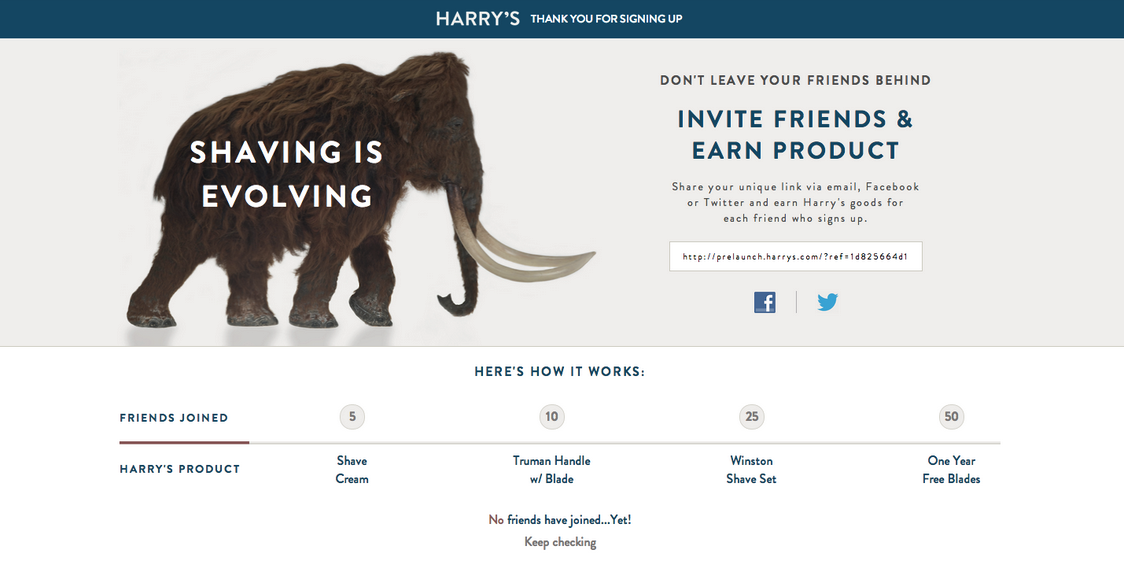 harry's referral email