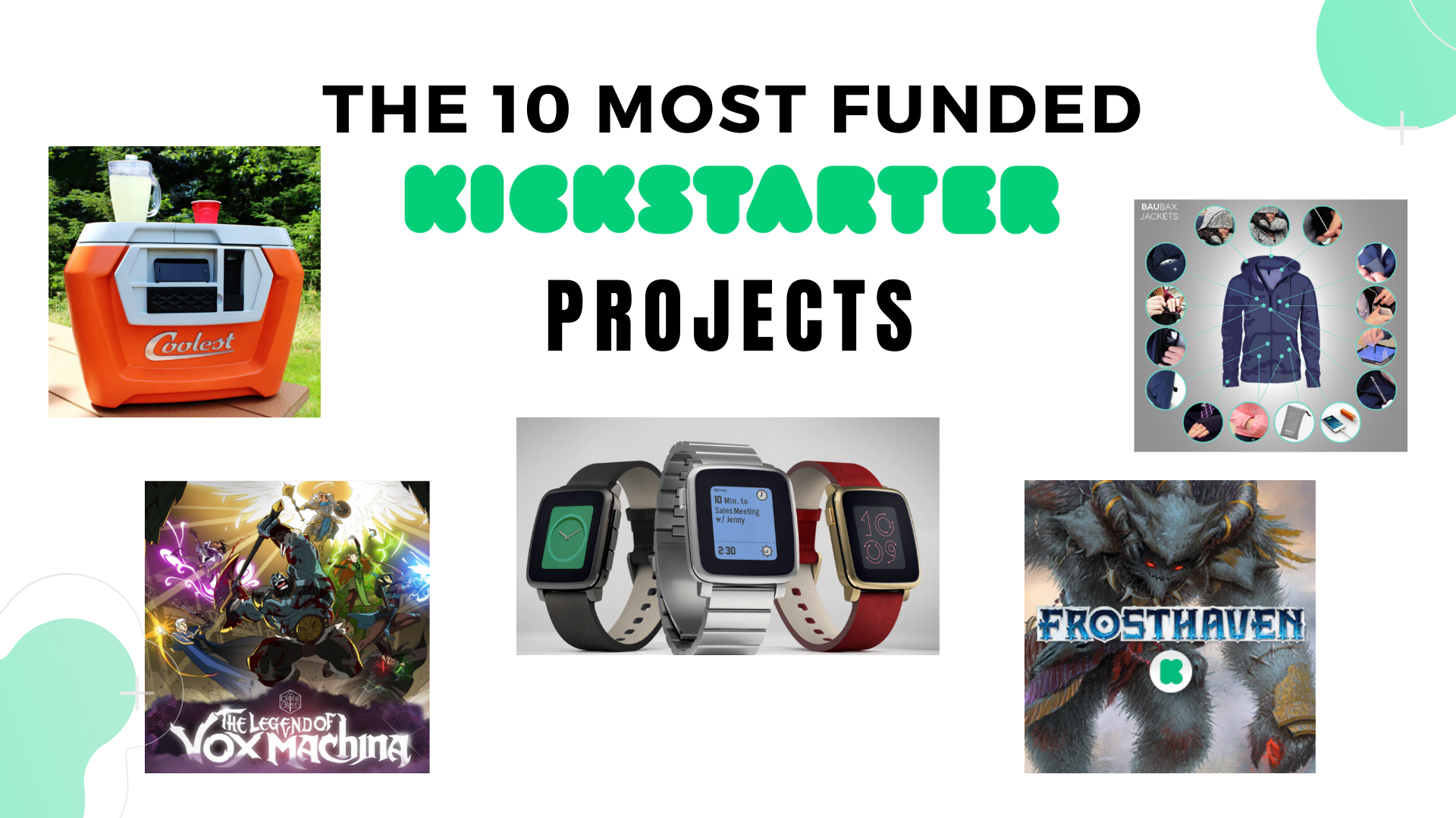 the 10 most funded kickstarter projects