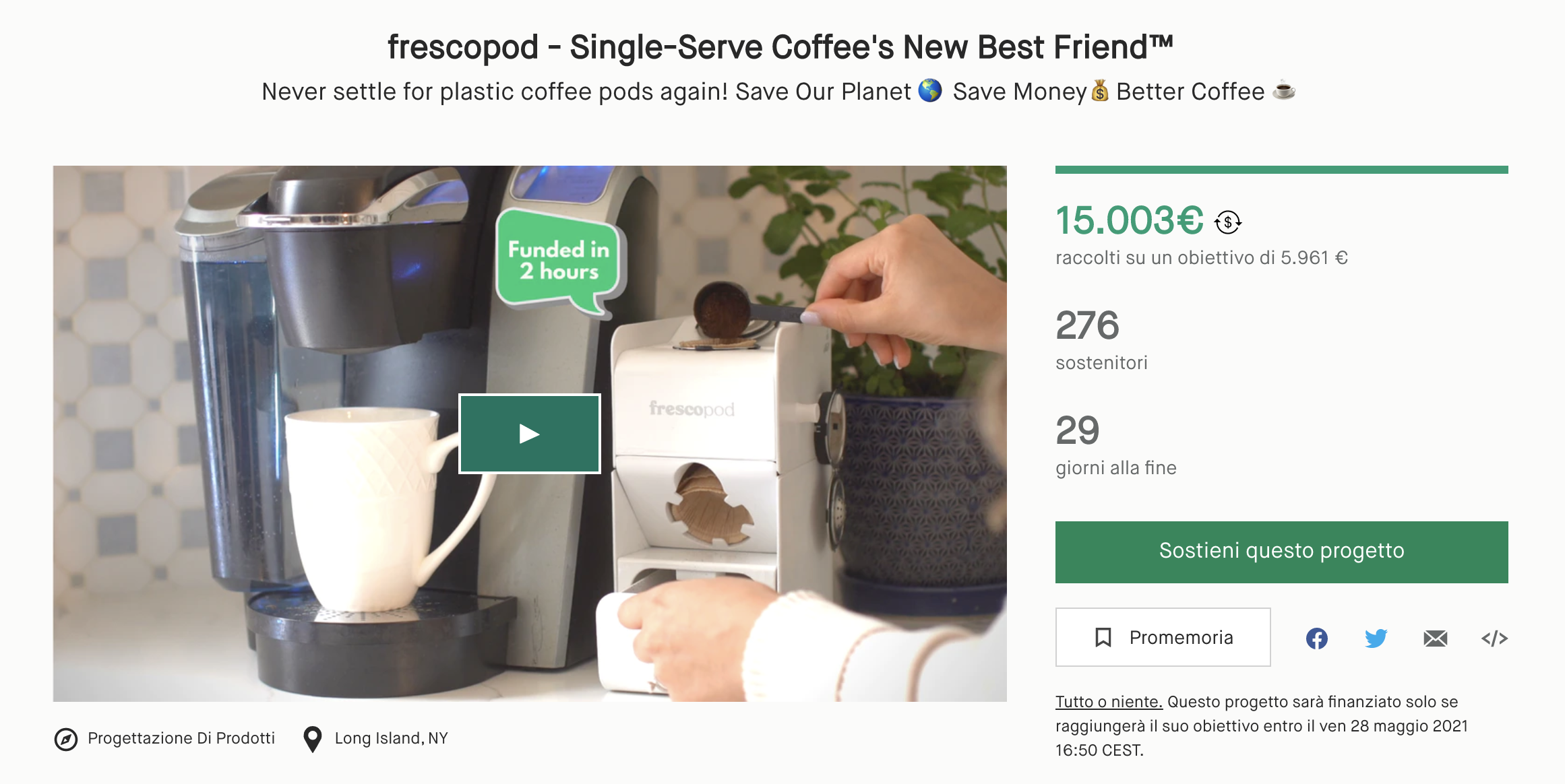 Frescopod Kickstarter Mattia Di Stasi