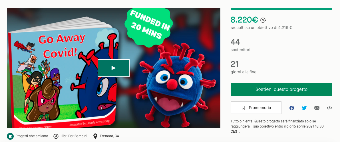 go away covid screenshot kickstarter mobile